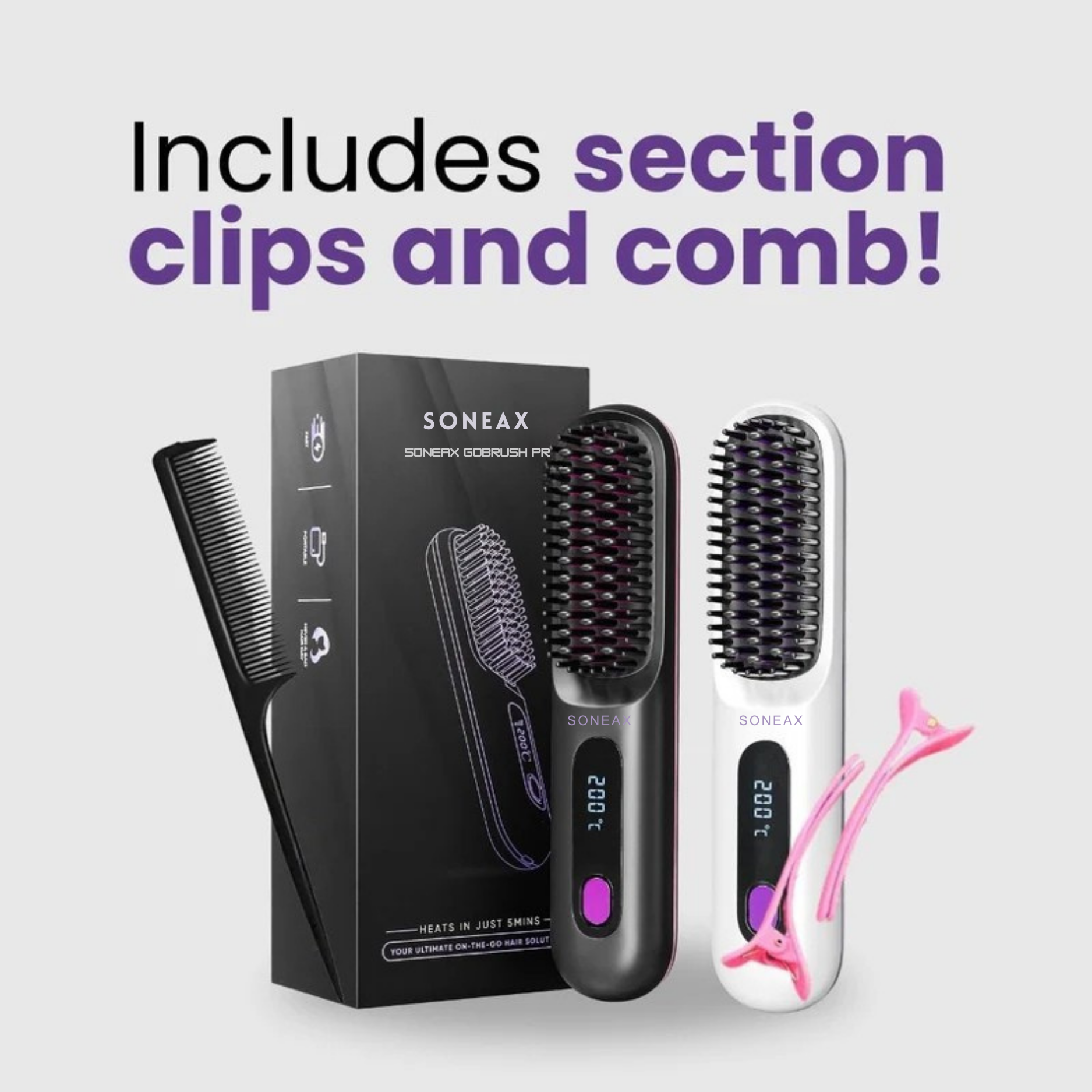 Portable Straightener Brush - Soneax GoBrush PRO