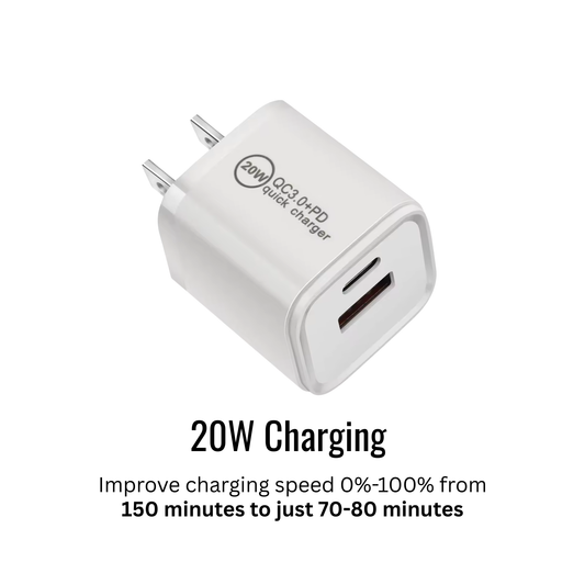 High Power Charger 20W - Increase Charging Speeds